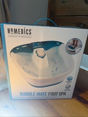 HoMedics Bubble Mate Foot Spa in Blue and White NIB